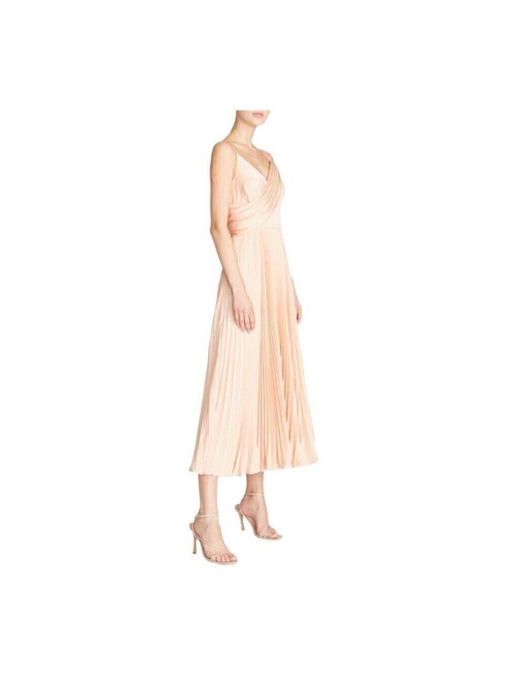 Theia cara Pink Pleated Cocktail Dress Size 14 NWT
